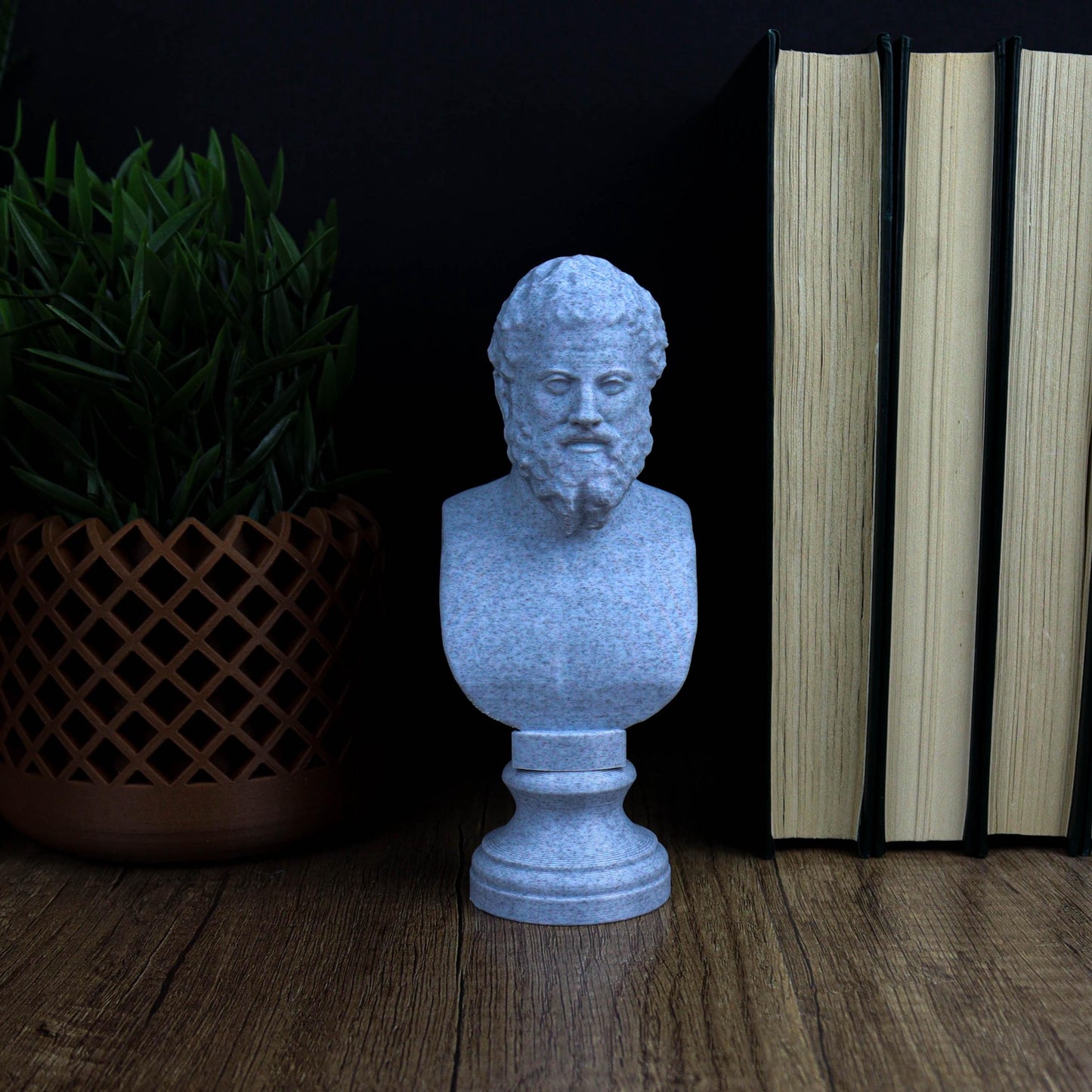 Heraclitus 3D Printed Bust, Greek Pre-Socratic Philosopher Statue, Bookshelf and Home Decor