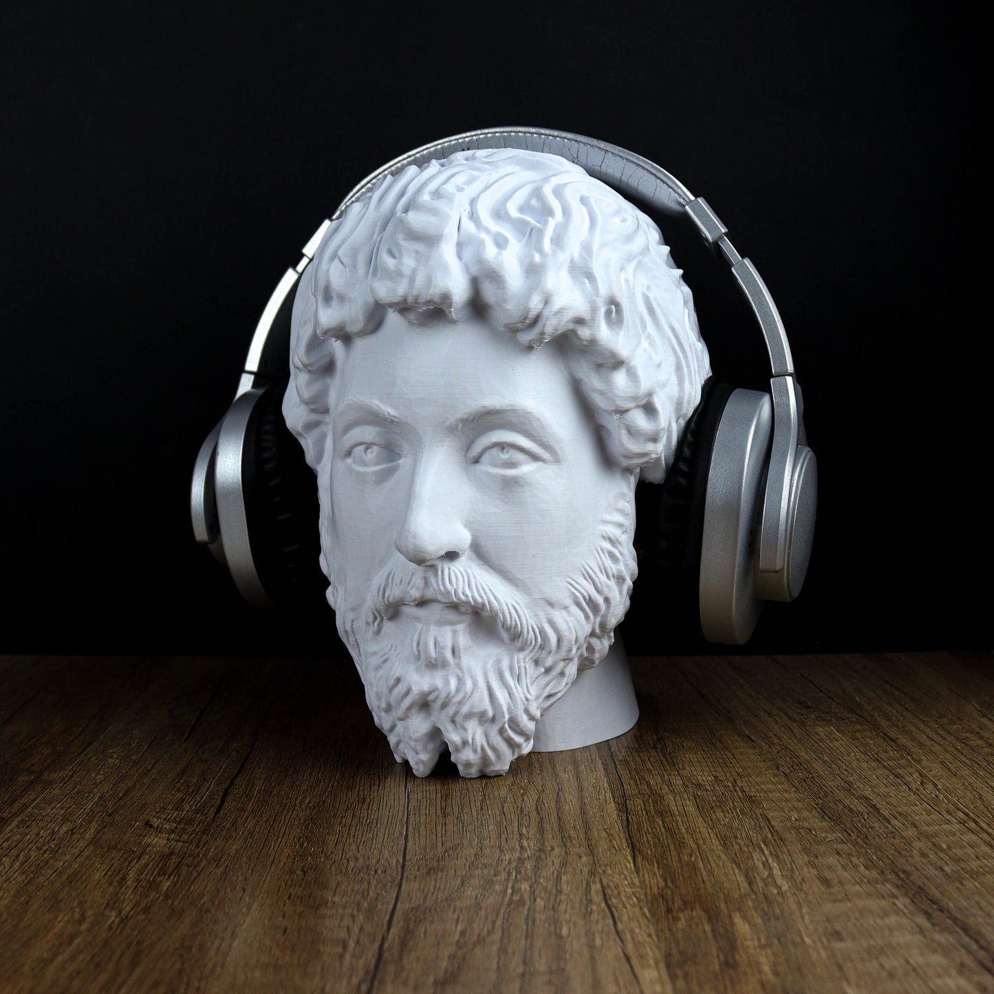Marcus Aurelius Headphone Holder, Head Statue, Desktop Decor Headphone Stand, Bust