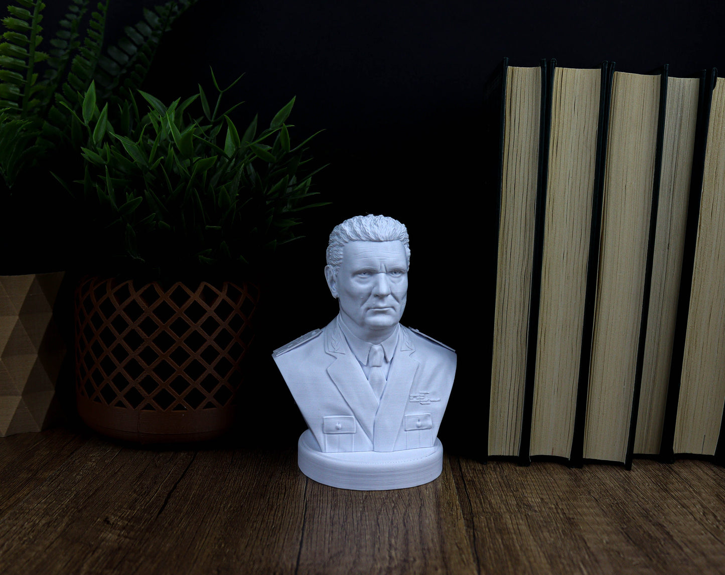 Josip Tito Bust, Historical Leader Sculpture for Bookshelf and Home Decor