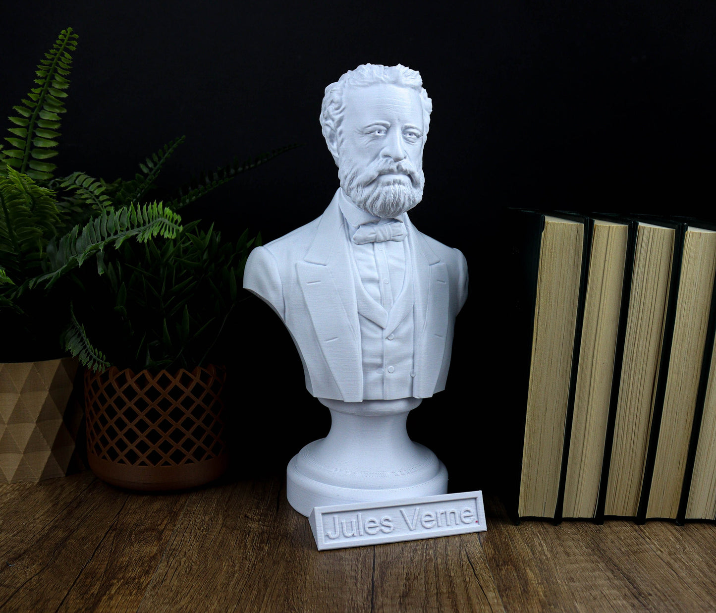 Jules Verne Bust, French Novelist and Poet Sculpture