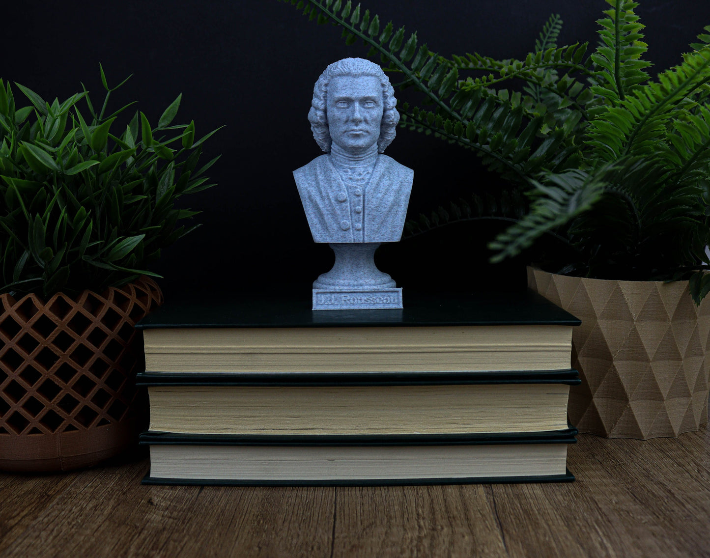 Jean-Jacques Rousseau Bust, Enlightenment Philosopher Sculpture for Home and Bookshelf Decor, Perfect Gift for Philosophy Enthusiasts