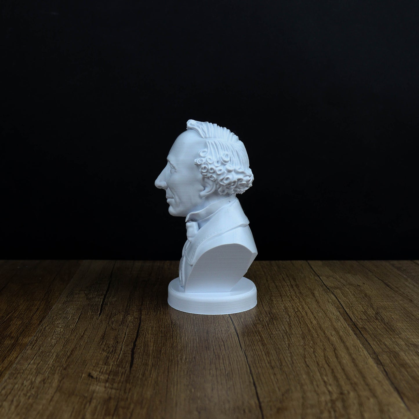 Hans Christian Andersen Bust, Danish author Statue, Bookshelf Decor Sculpture