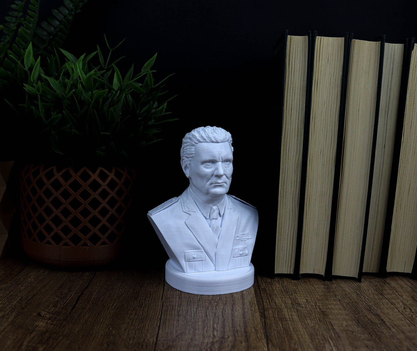 Josip Tito Bust, Historical Leader Sculpture for Bookshelf and Home Decor