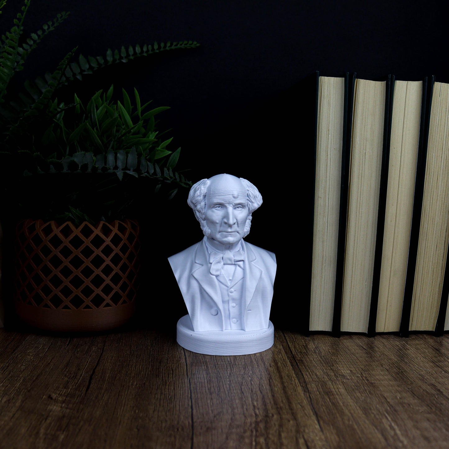John Stuart Mill Bust, English Philosopher and Economist Sculpture