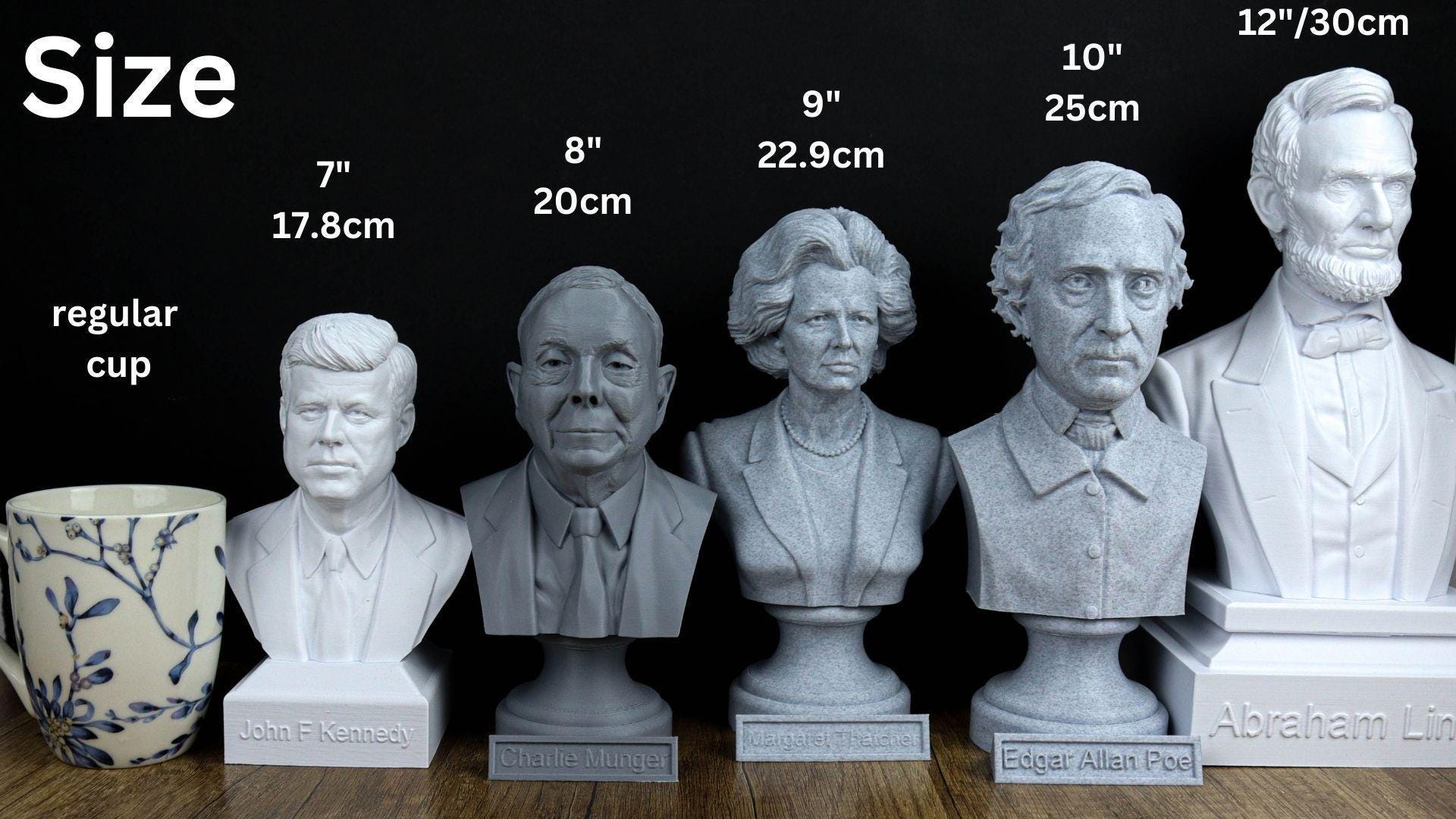 a group of busturines of presidents on a table