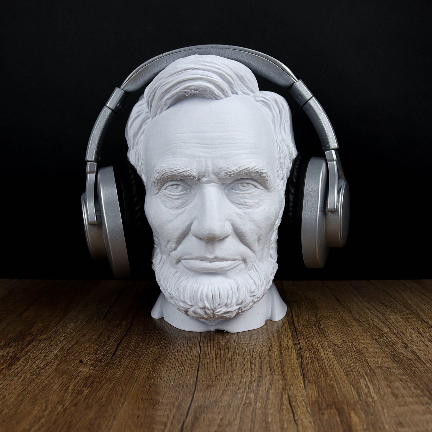 Abraham Lincoln Head Statue, Headphone Holder, Desktop Decor Headphone Stand Bust