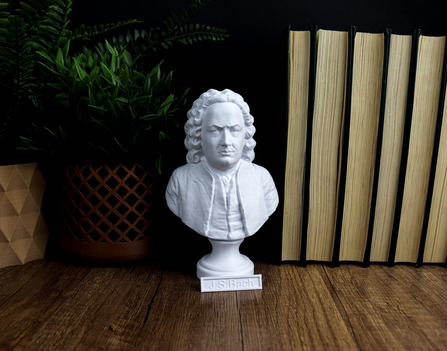 Johann Sebastian Bach Bust, Classical Composer Bookshelf & Home Decor Statue