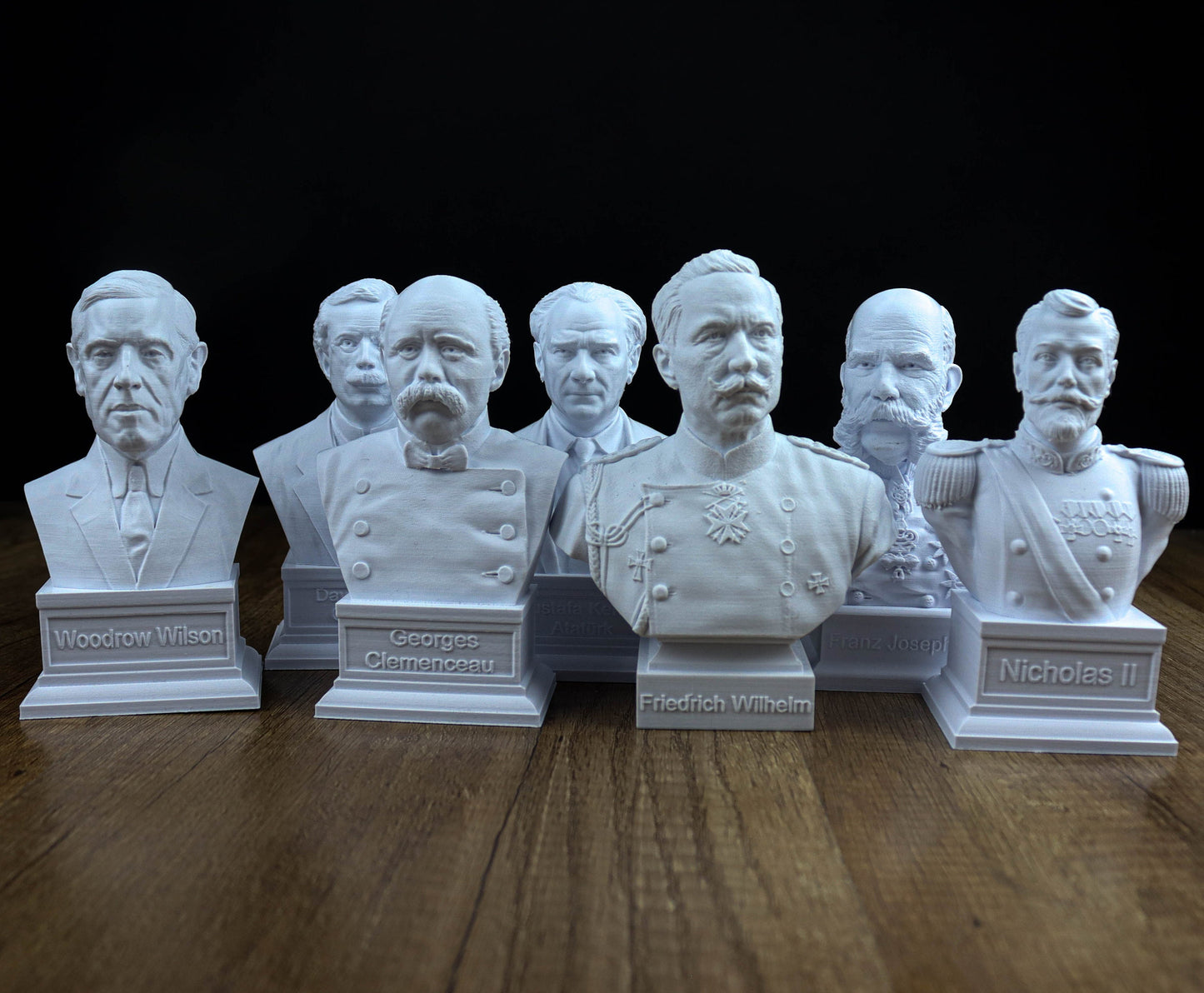 Word War I. Value Pack Collection: Franz Joseph, Friedrich Wilhelm, Lloyd George, Georges Clemenceau, Woodrow Wilson, Nicholas II, Atatürk