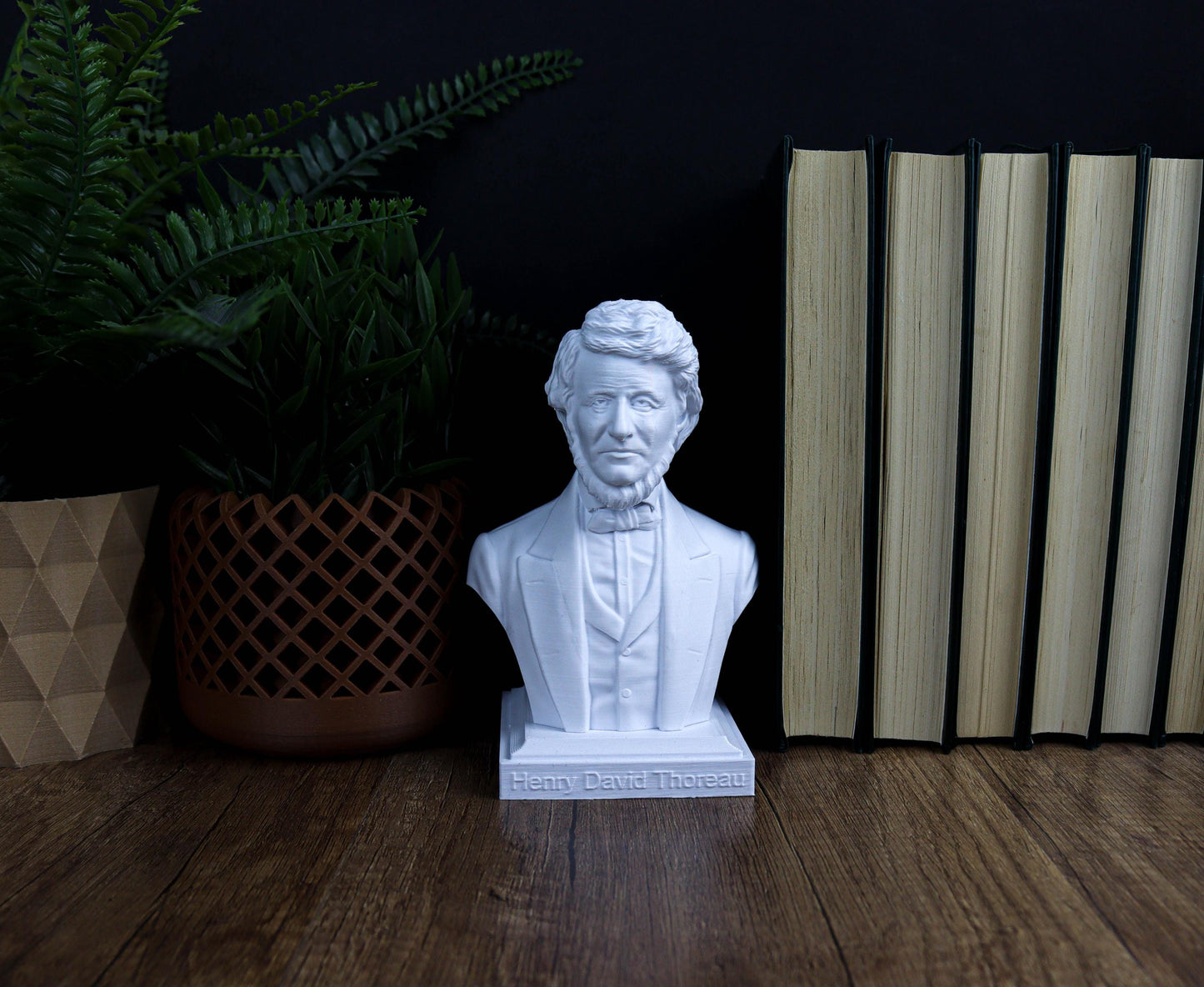 Henry David Thoreau Bust, Inspirational Bookshelf Decor and Home Accent