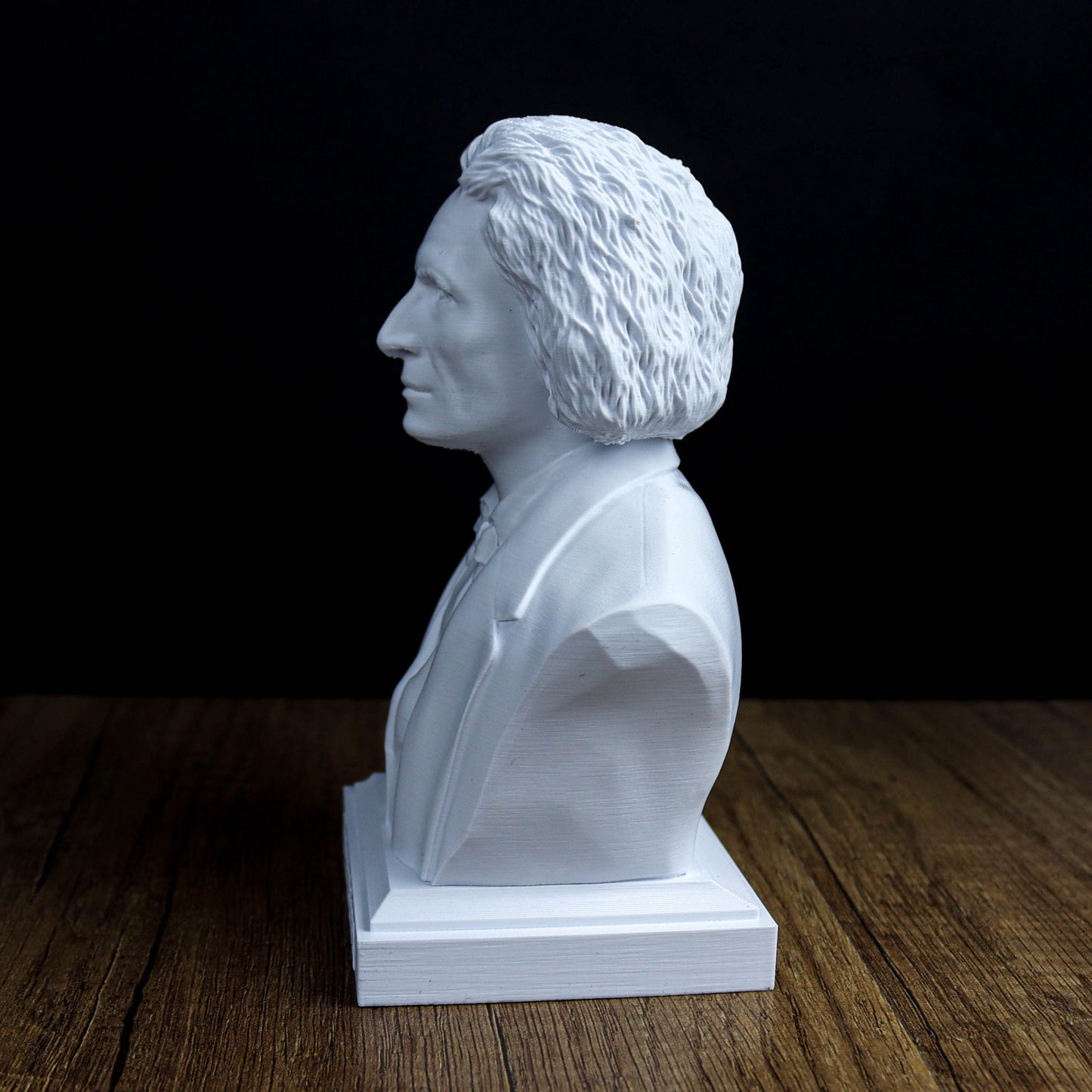 Franz Liszt Bust, Romantic Composer Sculpture for Bookshelf or Music Room Decor