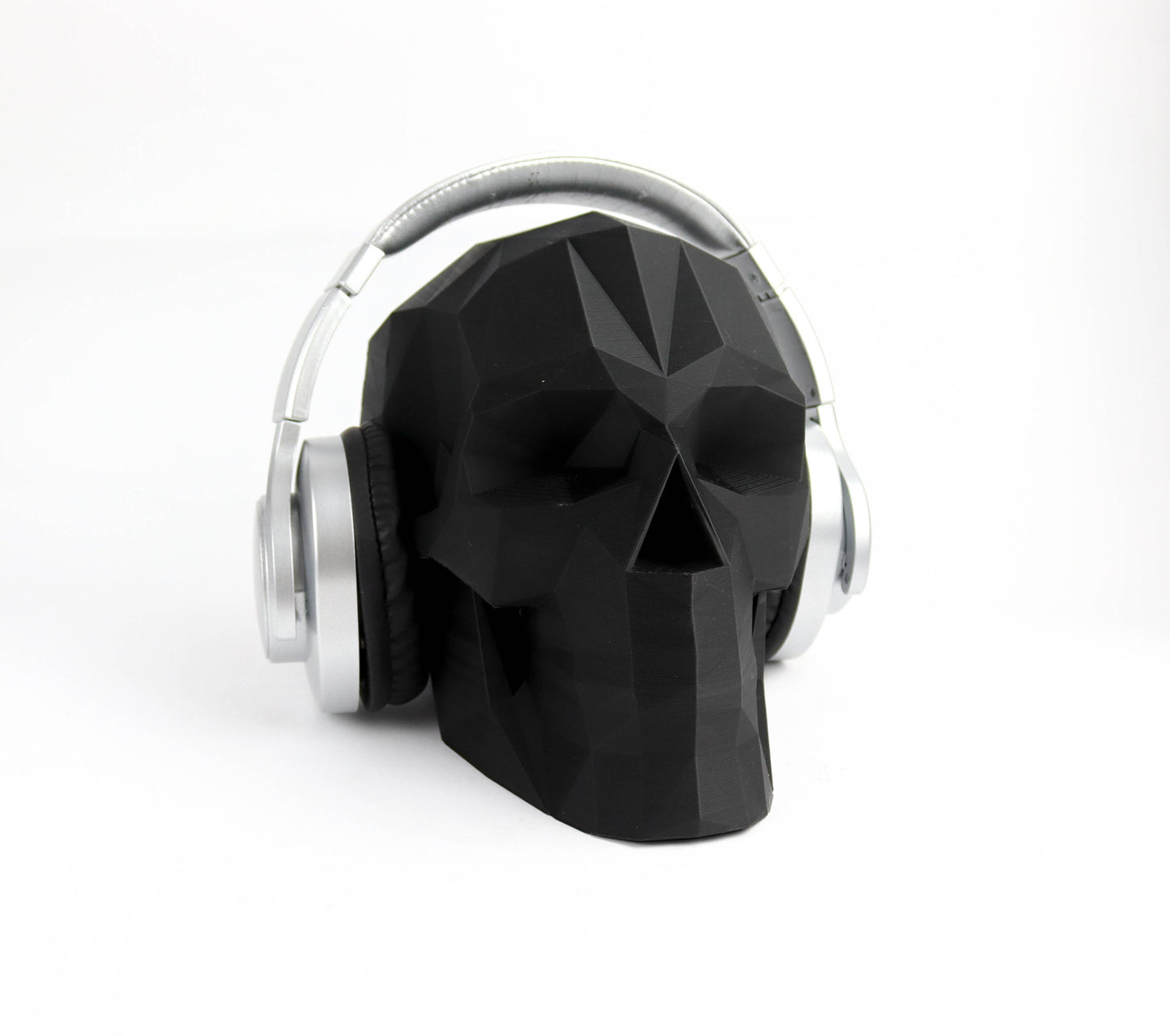 Low Poly Skull Headphone Holder, Skull Horror Decor Headphone stand