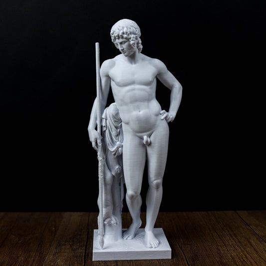 Adonis statue, Greek mythology sculpture, classical decor