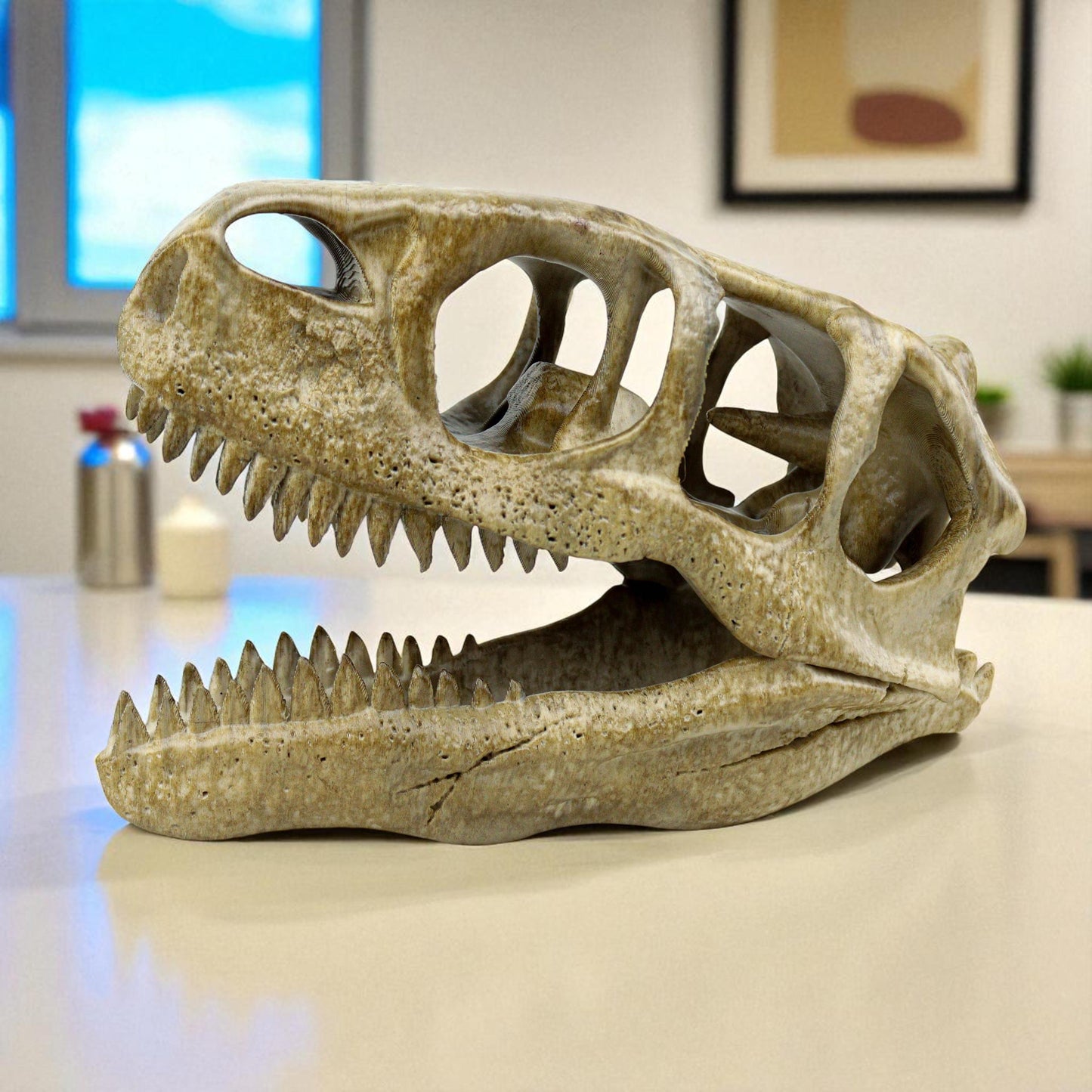 Utahraptor Skull, Dinosaur Fossil Seplica, Prehistoric decor, Gift for dinosaur lovers