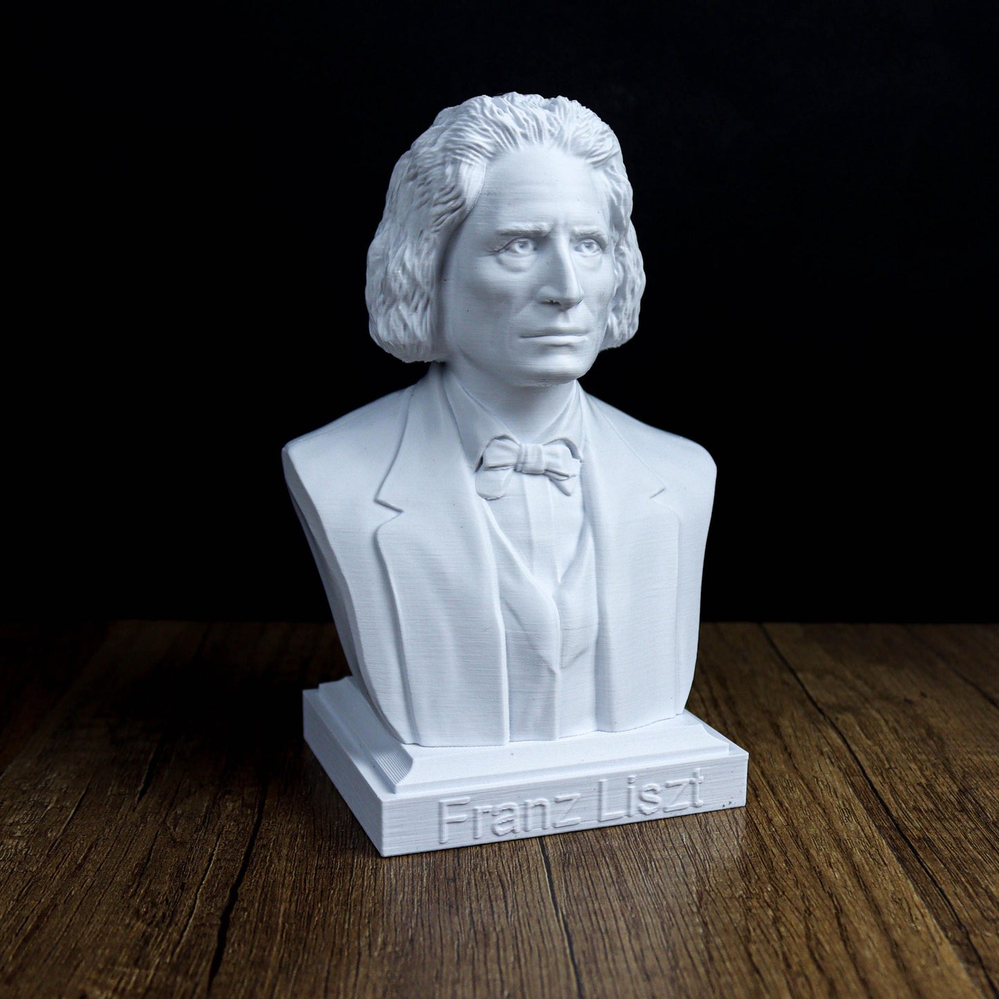 Franz Liszt Bust, Romantic Composer Sculpture for Bookshelf or Music Room Decor