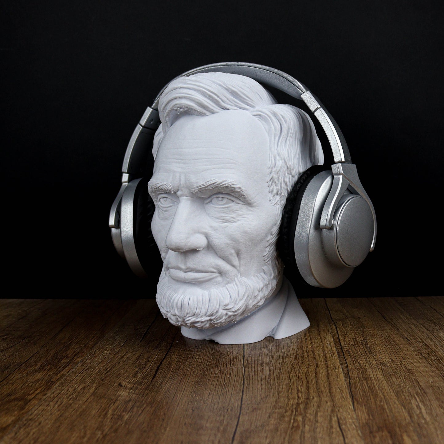 Abraham Lincoln Head Statue, Headphone Holder, Desktop Decor Headphone Stand Bust