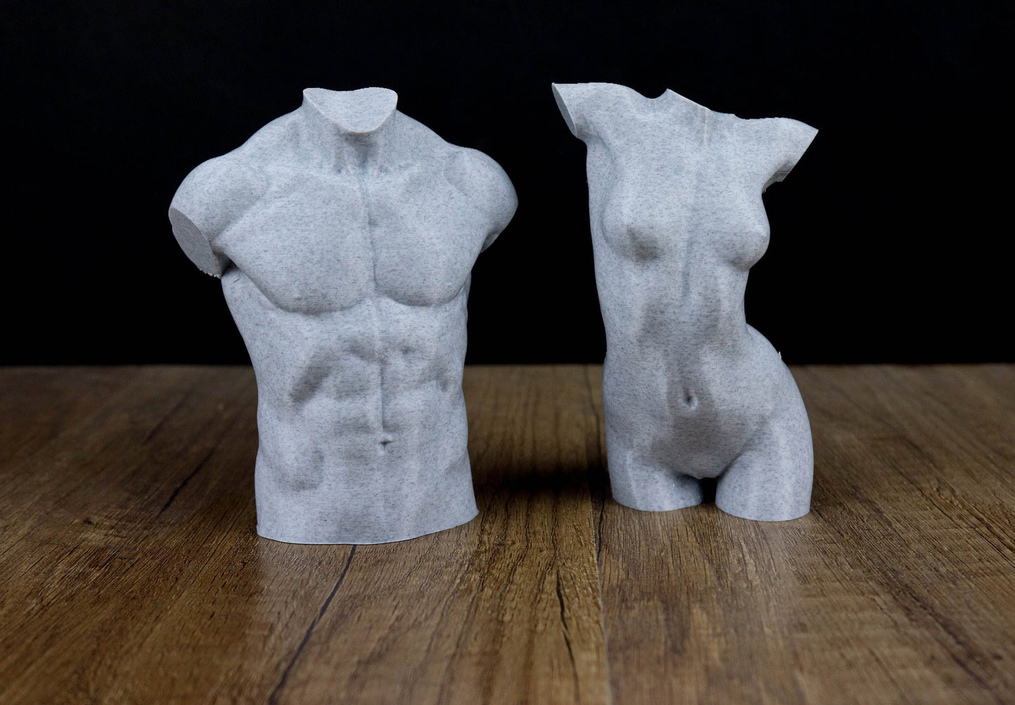 Male and Female Sculpture, Female Male Bust, Torso Naked Body Gift for her, Sculpture Decor