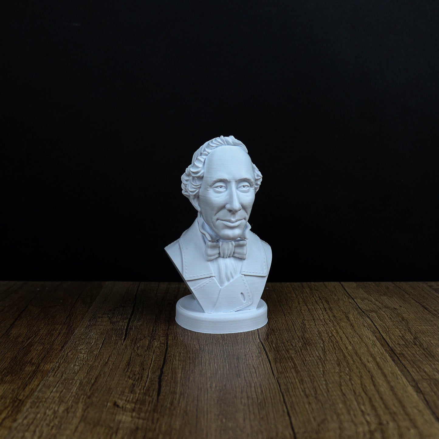 Hans Christian Andersen Bust, Danish author Statue, Bookshelf Decor Sculpture