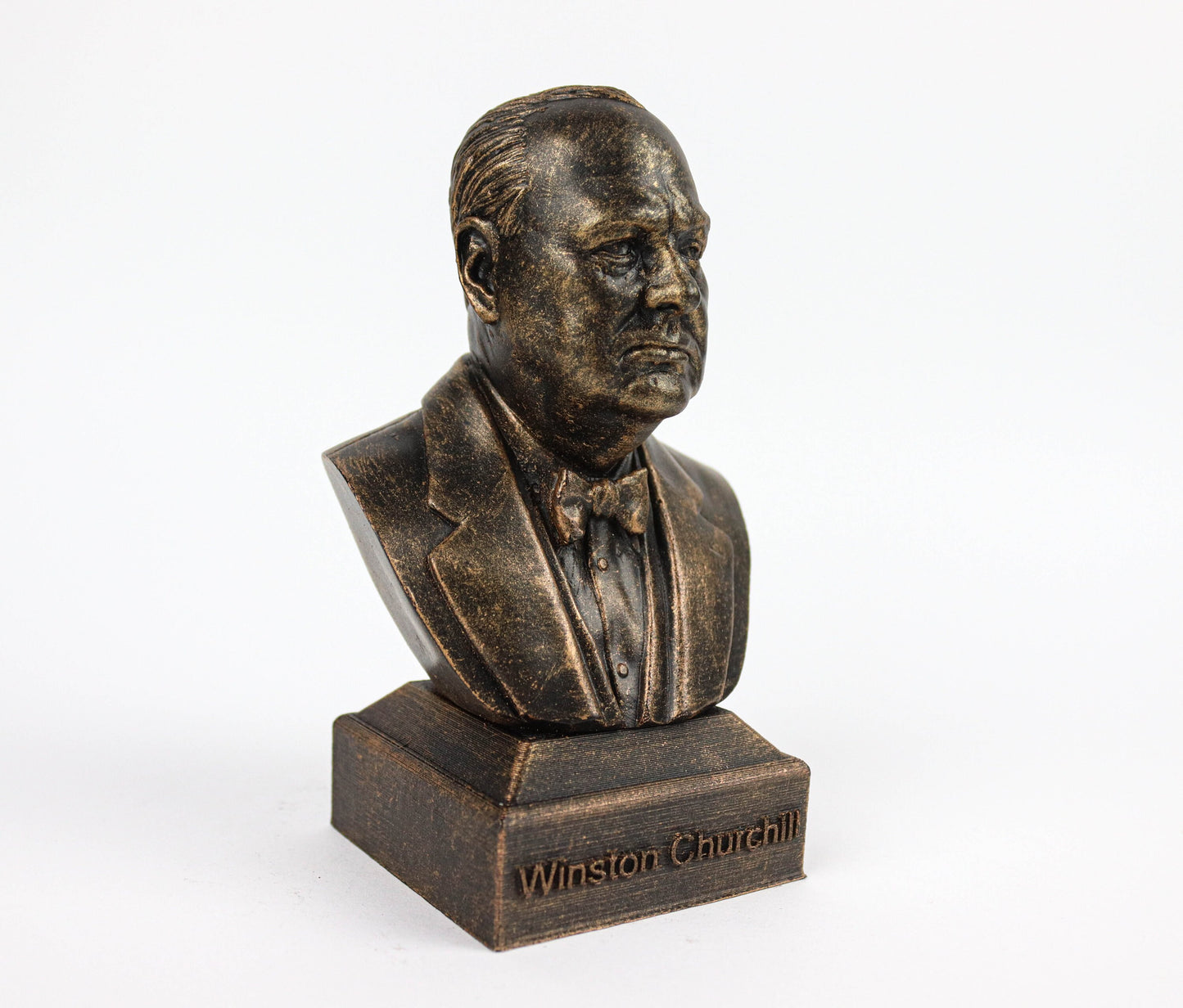 Sir Winston Churchill Statue, WW2 British Prime Minister Weathered/Aged Bust