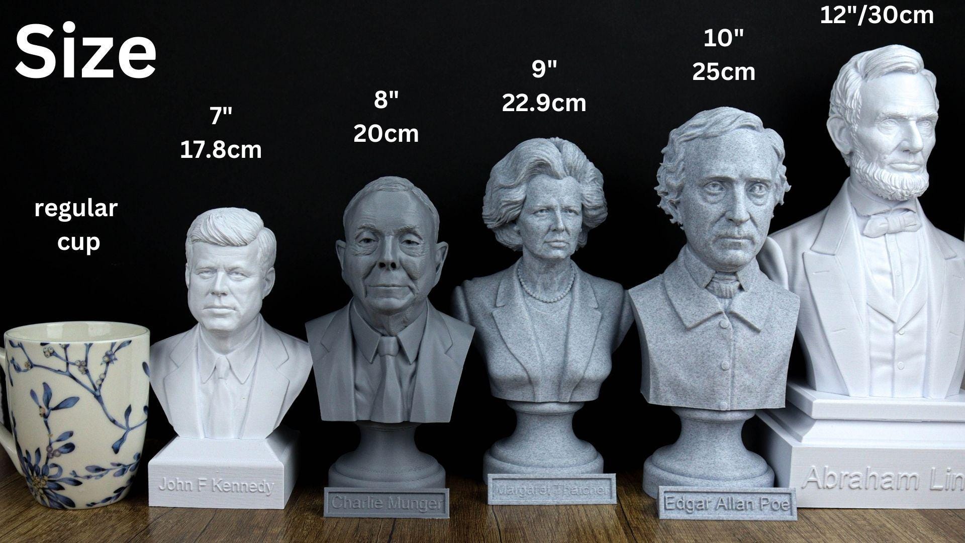 a group of busturines of presidents on a table