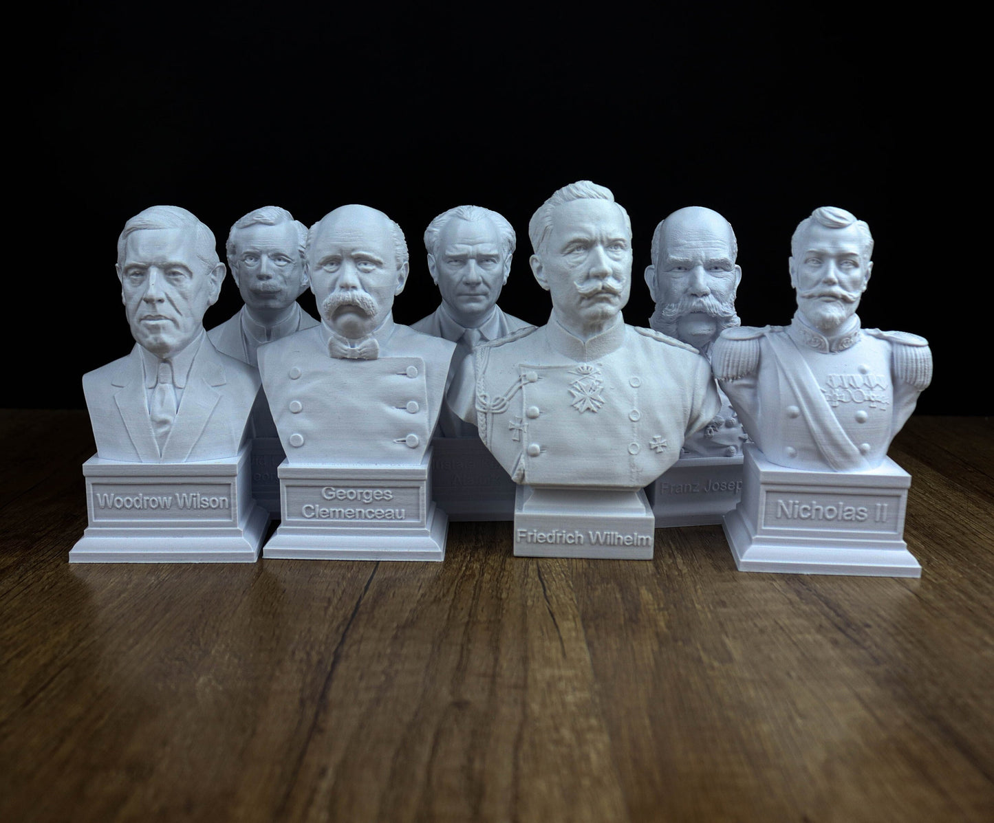 Word War I. Value Pack Collection: Franz Joseph, Friedrich Wilhelm, Lloyd George, Georges Clemenceau, Woodrow Wilson, Nicholas II, Atatürk