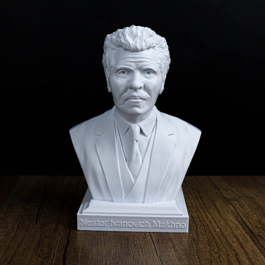 Nestor Ivanovych Makhno Bust, Ukrainian  Revolutionary Anarchist Leader Statue, Home & Bookshelf Decor, Gift for History Enthusiasts