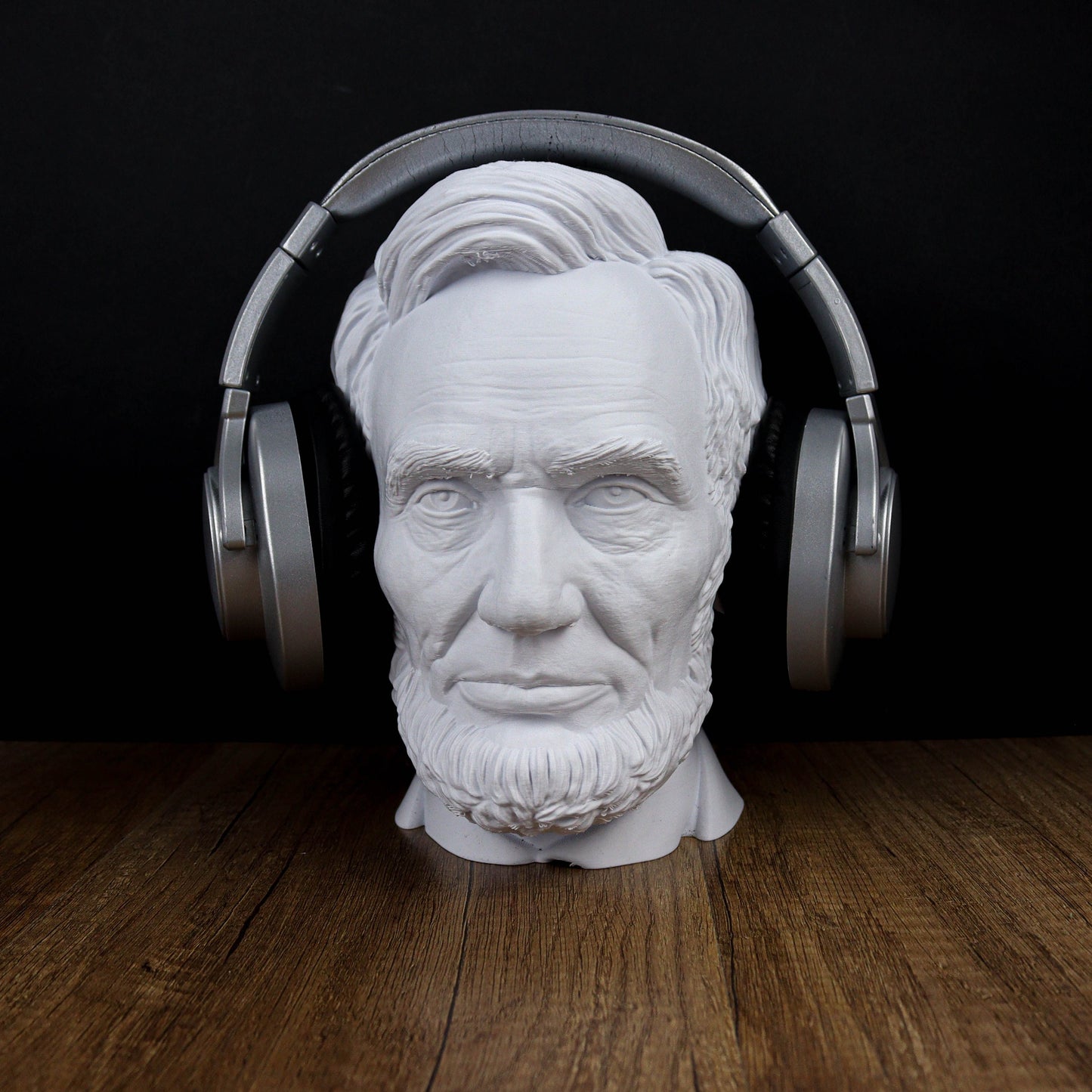 Abraham Lincoln Head Statue, Headphone Holder, Desktop Decor Headphone Stand Bust