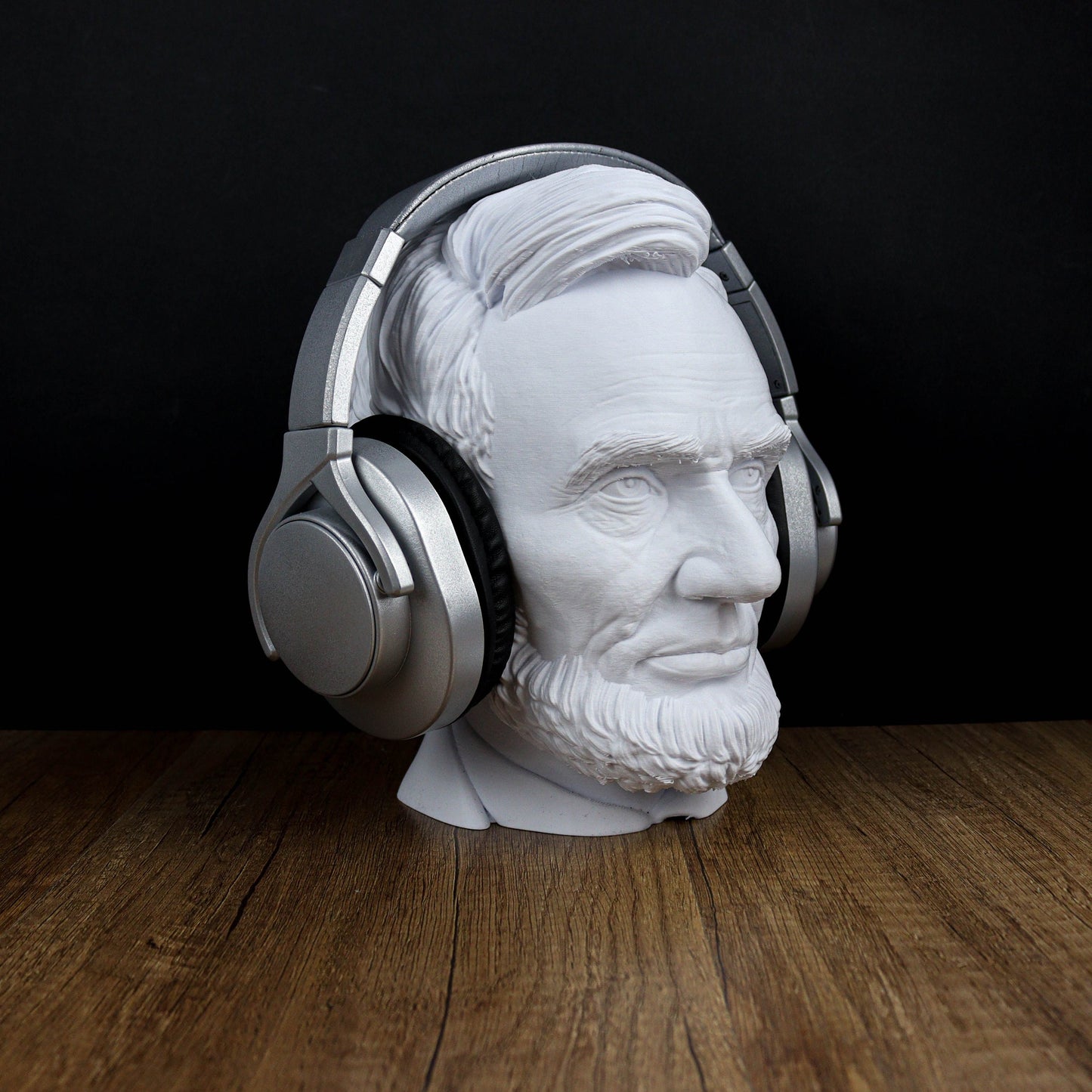 Abraham Lincoln Head Statue, Headphone Holder, Desktop Decor Headphone Stand Bust