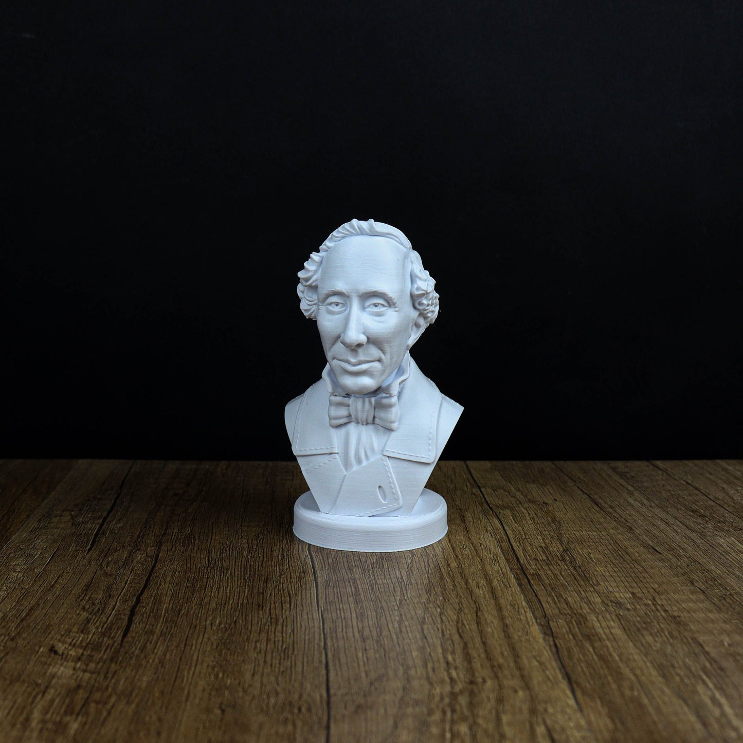 Hans Christian Andersen Bust, Danish author Statue, Bookshelf Decor Sculpture
