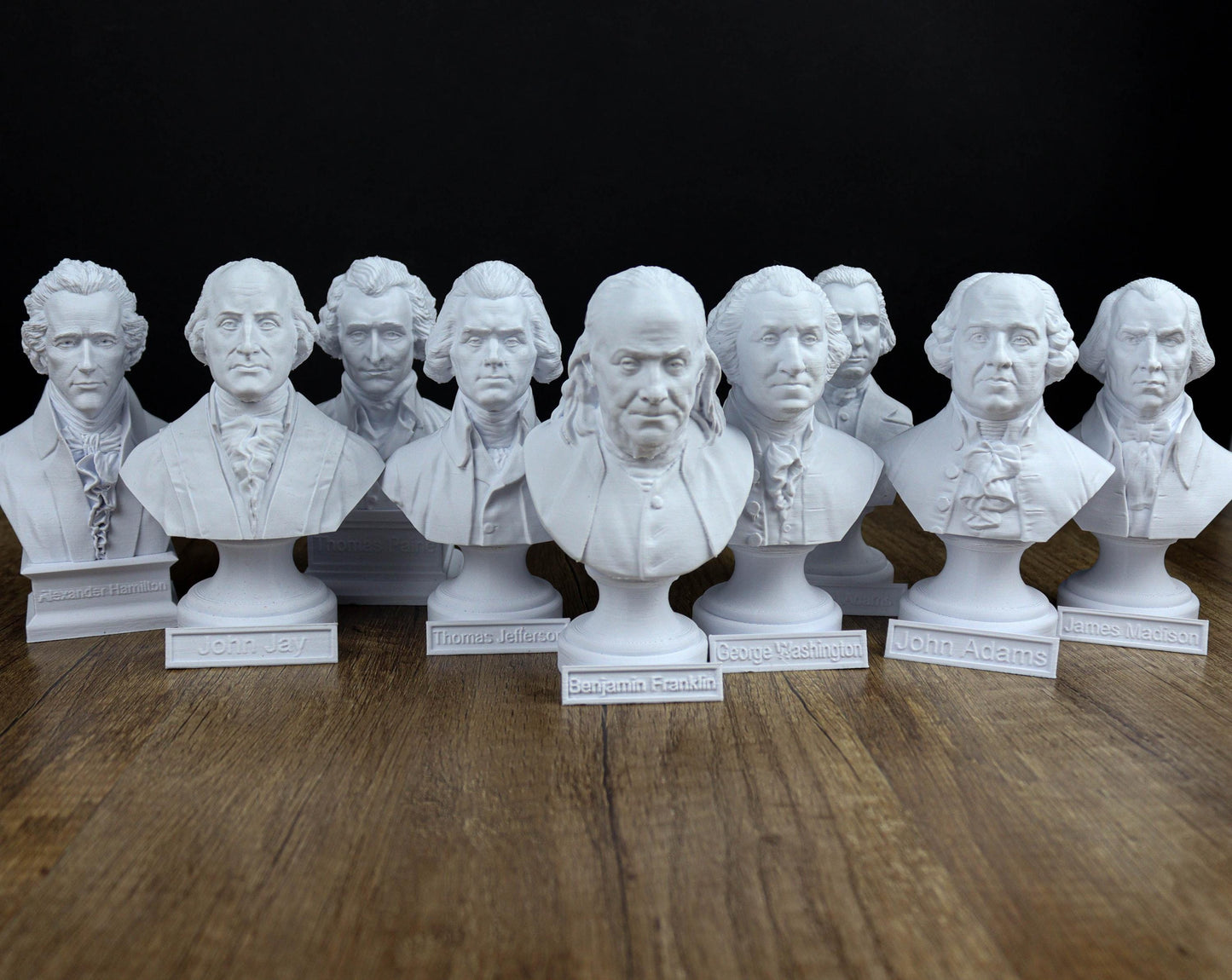 Founding Fathers Busts Value Pack Collection: George Washington, Benjamin Franklin, Thomas Jefferson, Alexander Hamilton, John Adams etc