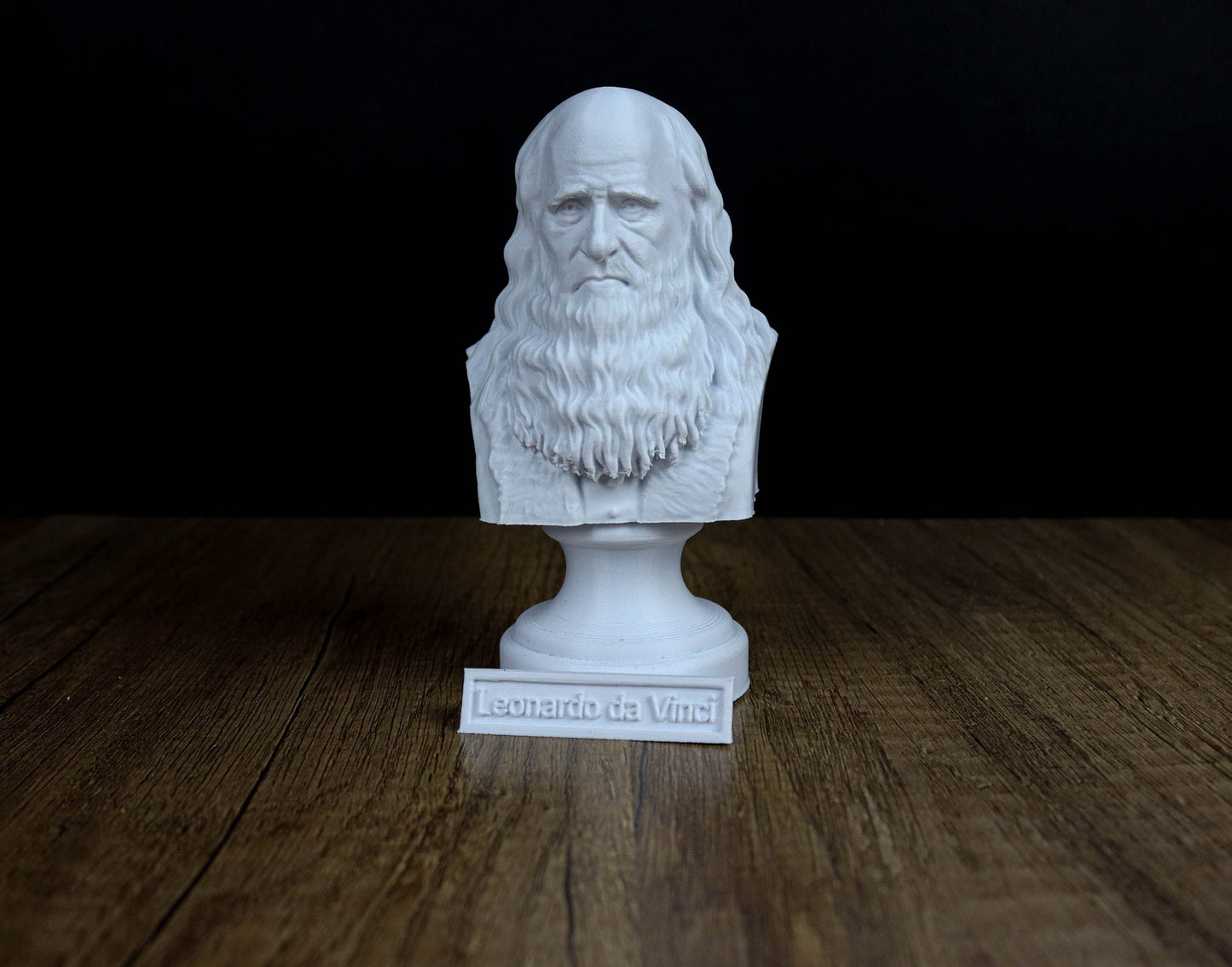 Leonardo da Vinci Bust, Italian Polymath of the High Renaissance Era Statue, Sculpture Decoration.