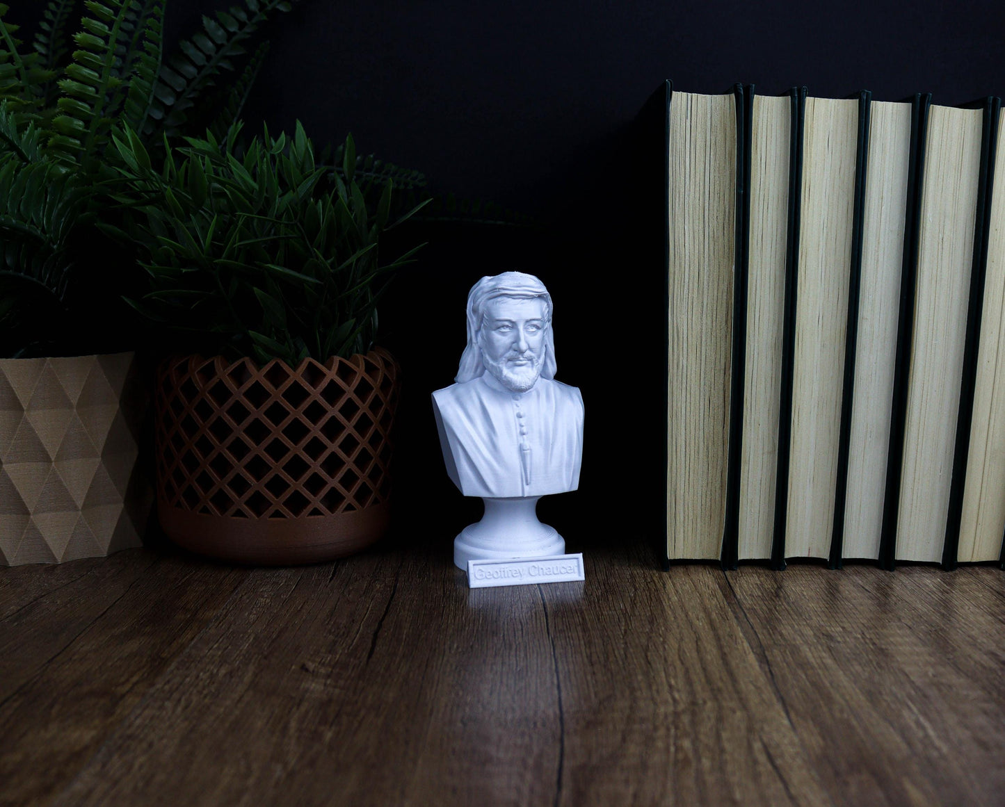 Geoffrey Chaucer Bust, English Poet Sculpture, Literary Masterpiece Decor for Home and Office