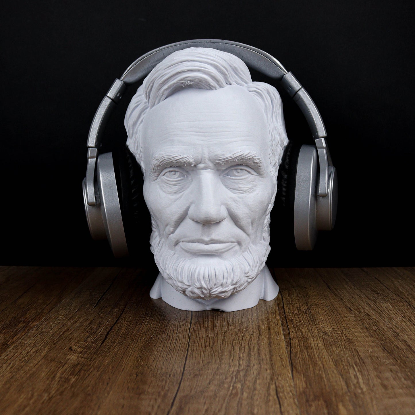 Abraham Lincoln Head Statue, Headphone Holder, Desktop Decor Headphone Stand Bust
