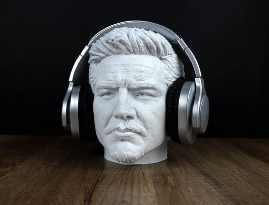 Pedro Pascal Headphone Holder, Headset Stand, Bust, Sculpture, Decoration