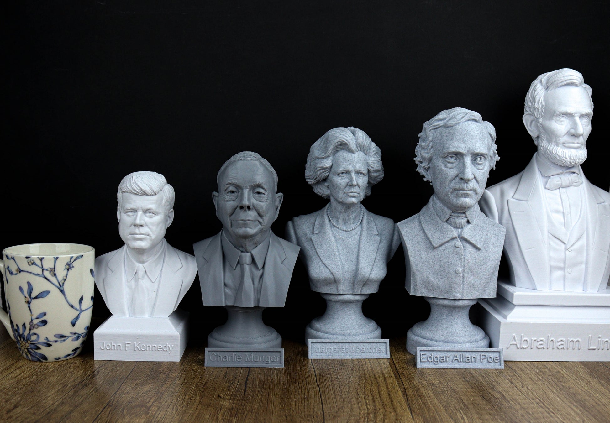 a group of marble busturines of presidents