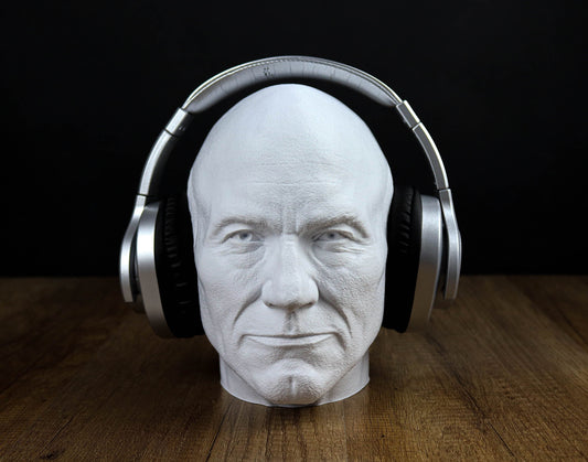 Jean-Luc Picard Headphone Holder, Headset Stand, Bust, Sculpture, Decoration