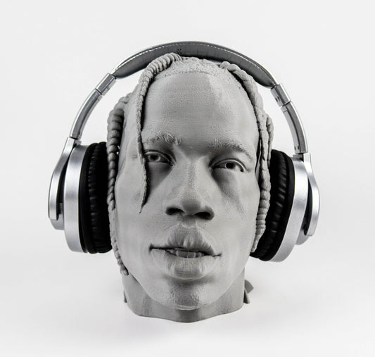 Travis Scott Headphone Holder, Headset Stand, Bust, Sculpture, Decoration