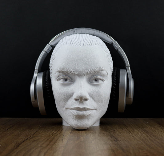 Lily Collins Bust Headphone Holder, Headset Stand, Bust, Sculpture, Decoration