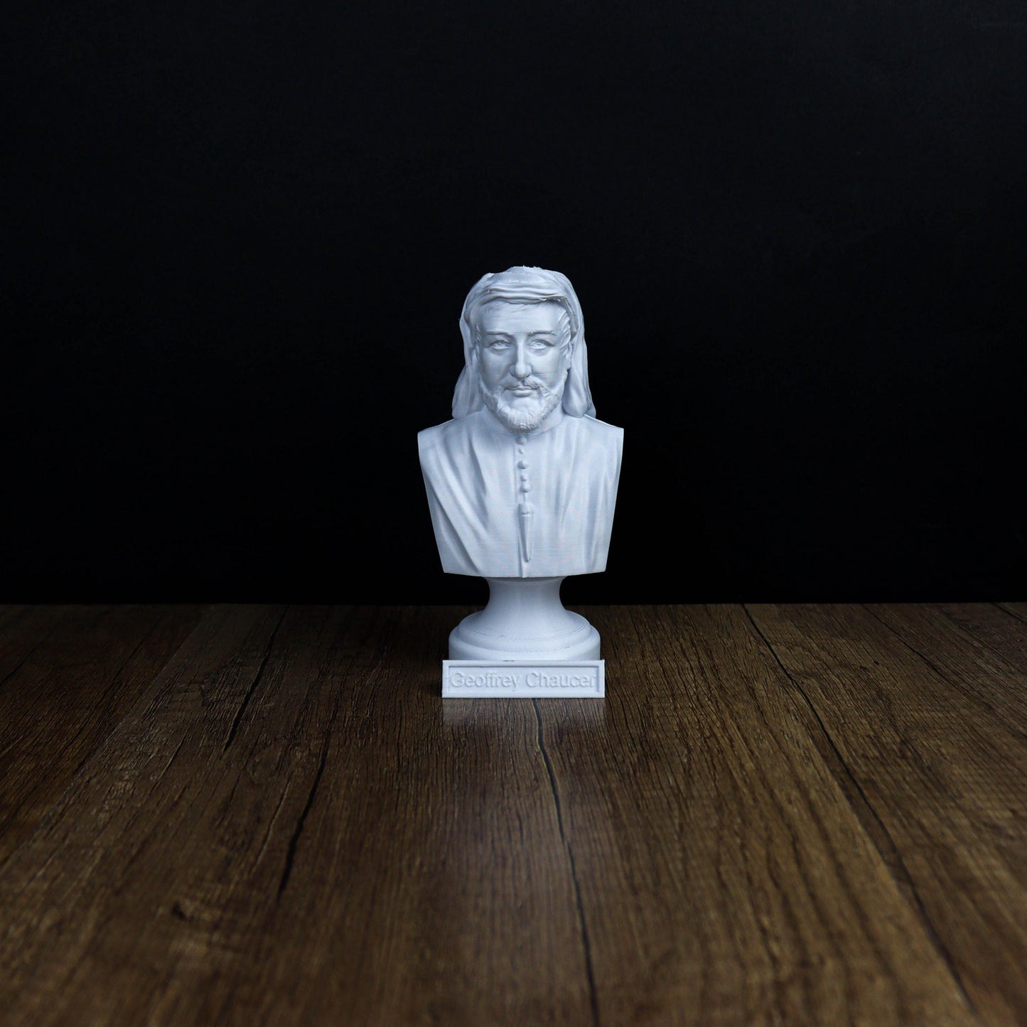 Geoffrey Chaucer Bust, English Poet Sculpture, Literary Masterpiece Decor for Home and Office