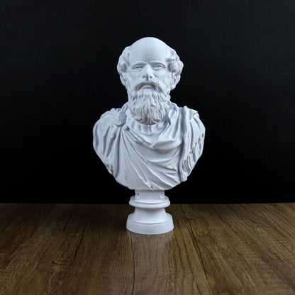 Archimedes Bust, Ancient Mathematician Statue, Greek Mythology Inspired Sculpture