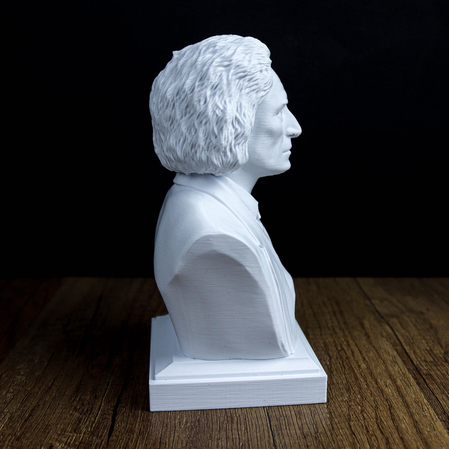 Franz Liszt Bust, Romantic Composer Sculpture for Bookshelf or Music Room Decor