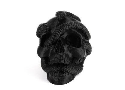 Skull and Snake Headphone Holder, Headset Stand, Bust, Sculpture, Decoration