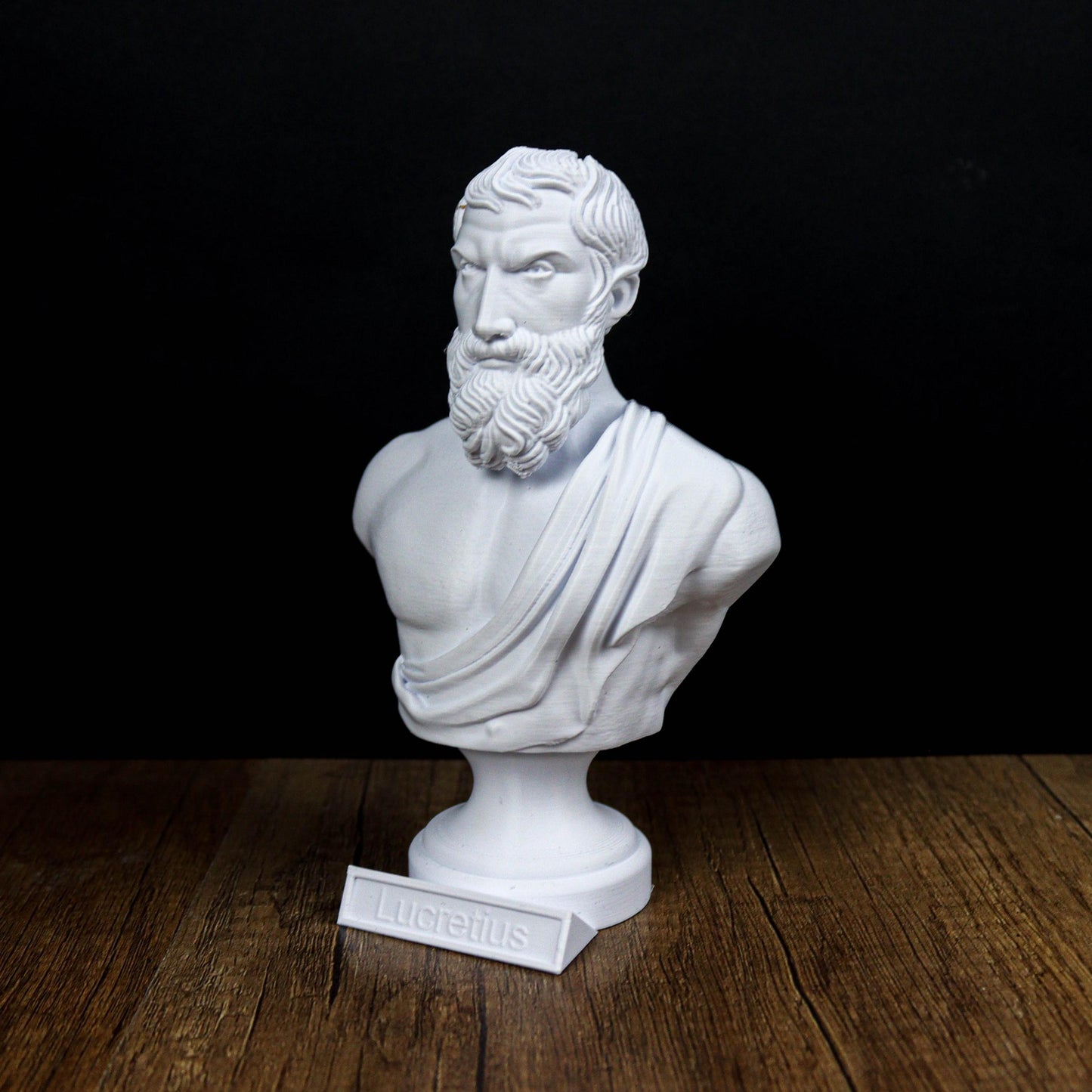 Lucretius bust, Roman philosopher statue, classical decor