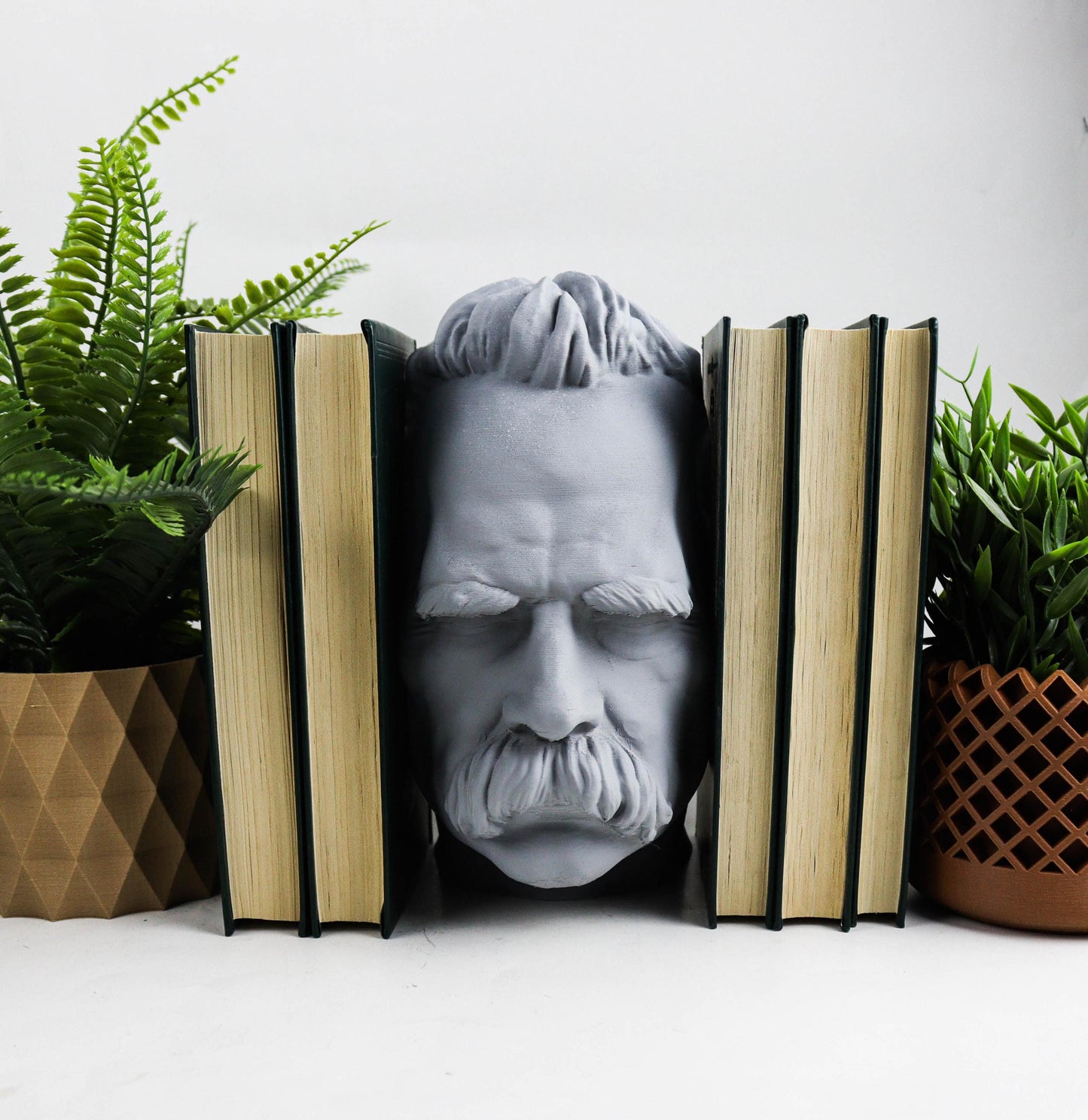 Friedrich Nietzsche Book Nook – Philosopher Bookshelf Insert, Literary Home Decor