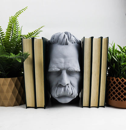 Friedrich Nietzsche Book Nook – Philosopher Bookshelf Insert, Literary Home Decor