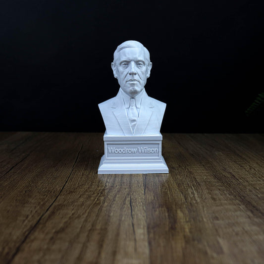 Woodrow Wilson Bust, 28th president of the United States Statue, American Leader during WW1 Sculpture