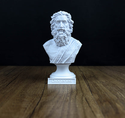 Diogenes Bust, Cynic Philosopher Sculpture, Ancient Greek Philosopher Figurine,