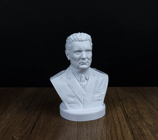 Josip Tito Bust, Historical Leader Sculpture for Bookshelf and Home Decor