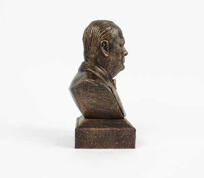 Sir Winston Churchill Statue, WW2 British Prime Minister Weathered/Aged Bust