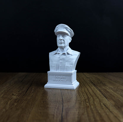 Douglas MacArthur Bust, World War II Military Sculpture, American Military Hero Decor