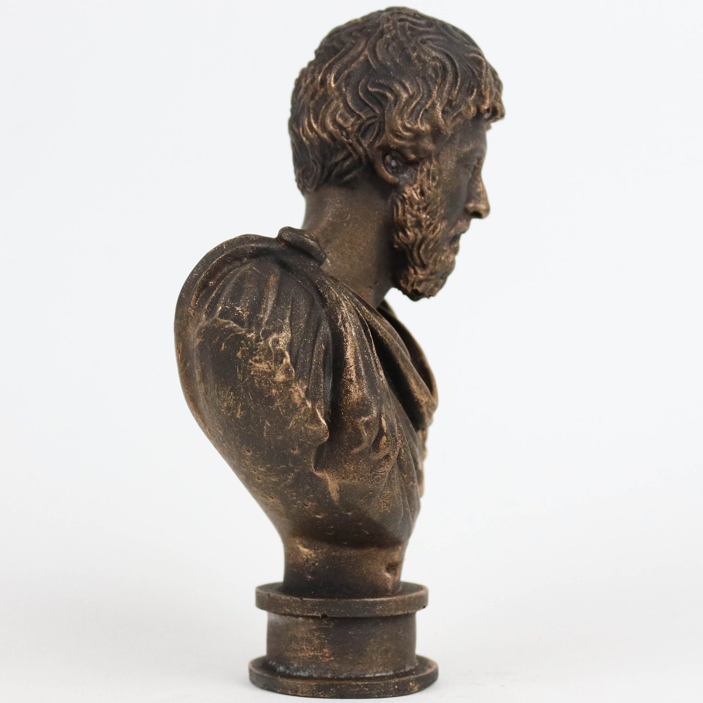 Statue of Marcus Aurelius Weathered/Aged 3d Bust Sculpture, Roman Statuette Decor